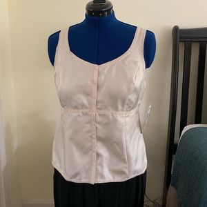 NWT Nine West Cream Printed Button Cami Silk Top